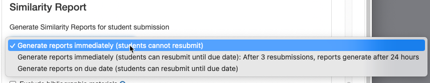 Simialrity Report for multiple submission