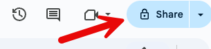 screenshot of Google Share button
