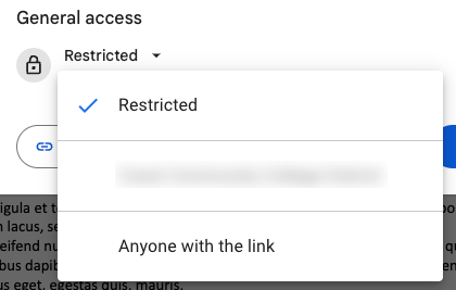 screenshot of Share level