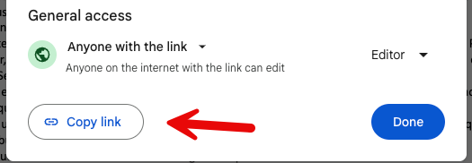 screenshot to Copy Link button