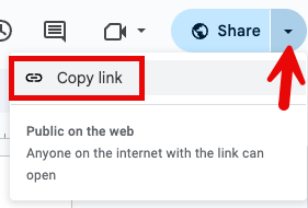 screenshot of Share option