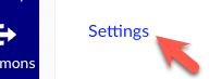 Settings link