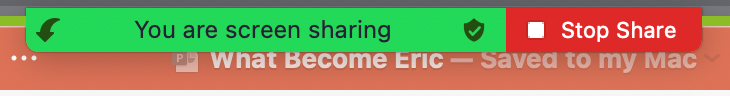 Mini menu and Stop Share
